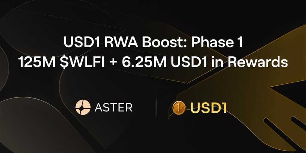 Aster and World Liberty Financial Launch USD1 RWA Boost: Phase 1, Offering 125M $WLFI + 6.25M USD1 in Rewards